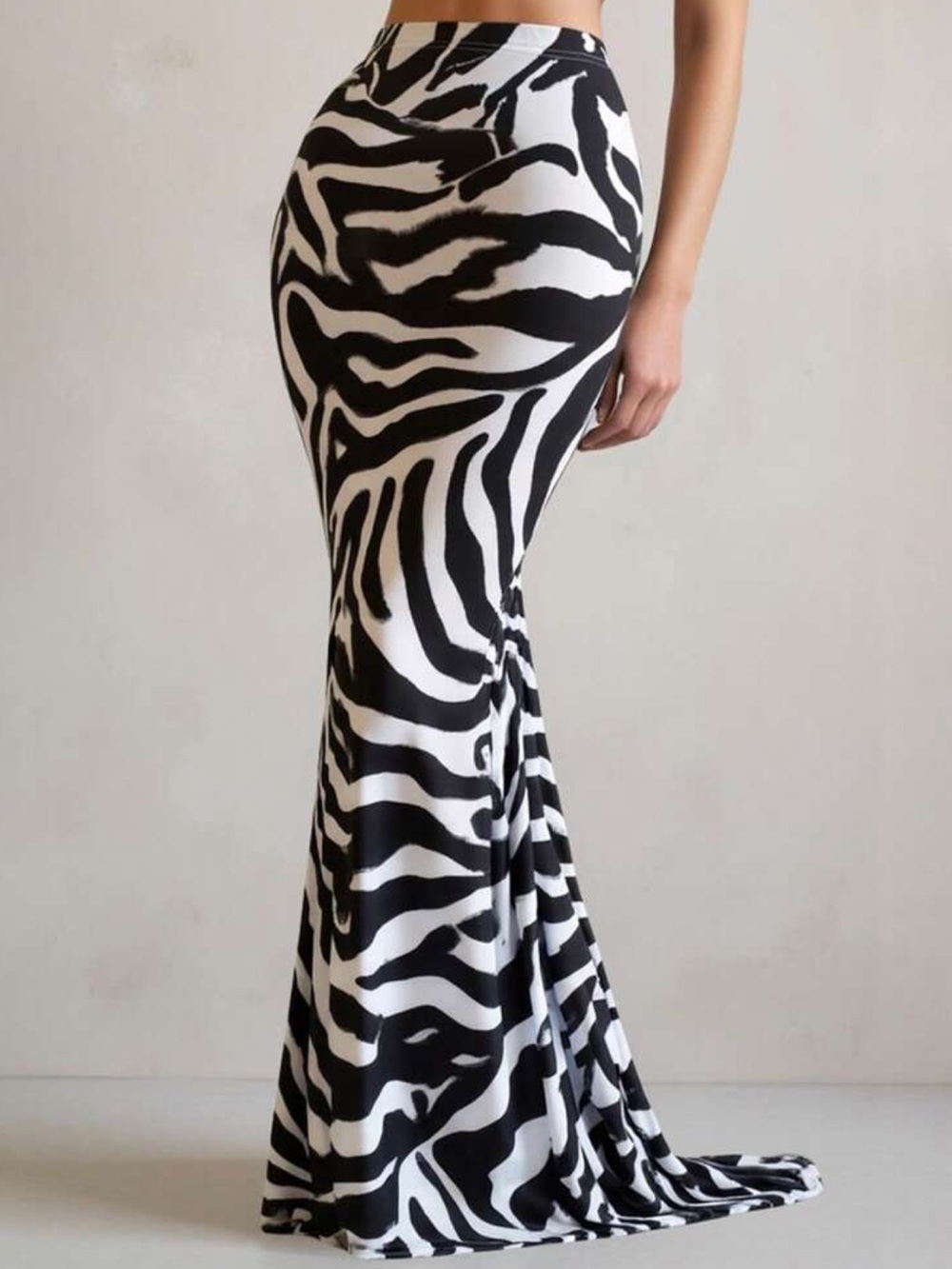 Women's Fashion Zebra Print Mermaid Maxi Long Skirt Fall Cloth For Women